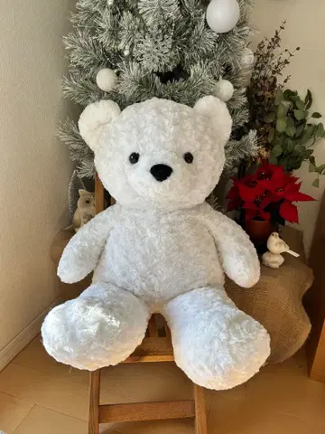 커다란 화이트 베어 봉제 인형 곰