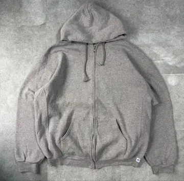 00s 러셀 애슬레틱 무지 지퍼 후드티 XXL 그레이