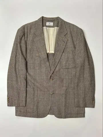 Avon House 글렌체크 면린넨 테일러드 자켓 A6