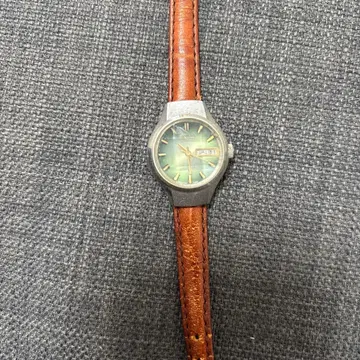 자동 와인딩 시계 파랑 다이얼 가죽 밴드