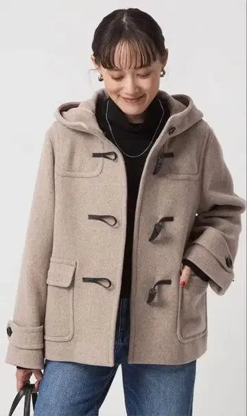 숏 더플 코트 베이지