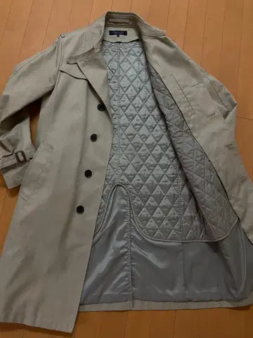 트렌치코트 퀼팅 라이닝 베이지 수트 사이즈 M 고급스러움