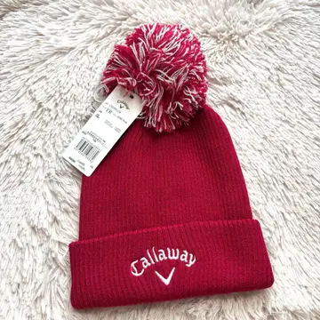 택 포함 새상품 캘러웨이 골프 니트 모자 폼폼