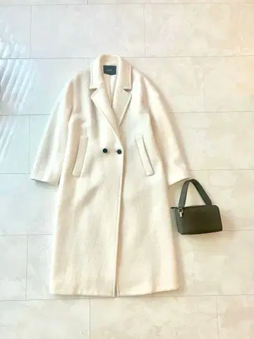 알아바일 울 롱 코트 체스터 코트 아이보리 화이트 일본제