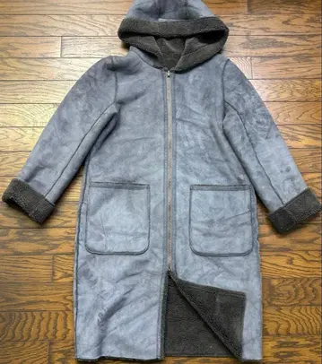 캐서린로스 리버서블 후드 부착 무스탕 코트