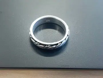 실버925 잎 무늬 반지 약 19mm