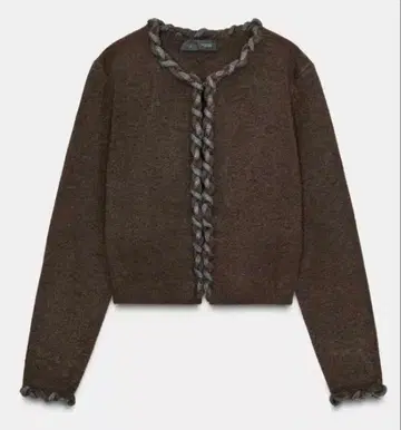 [ 새상품 ] ZARA 인터레이스 마감 니트 자켓 M