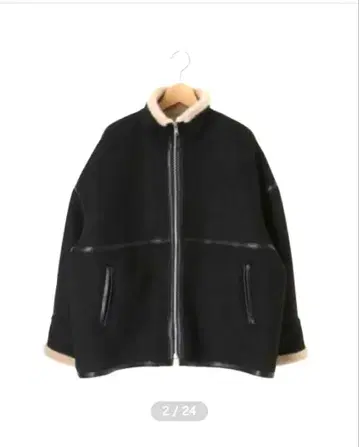 속기모 플리스 자켓 38 사이즈 블랙