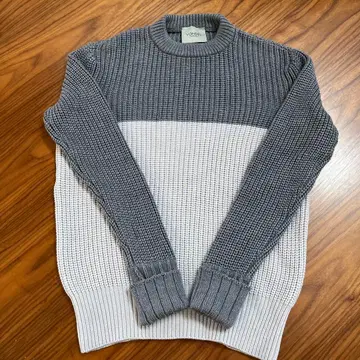 VONDEL 그레이 화이트 바이컬러 스웨터