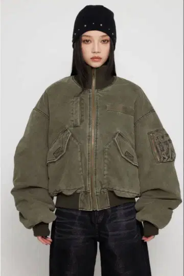 LAGUA GEM BIG POCKET COTTON MA-1 카키