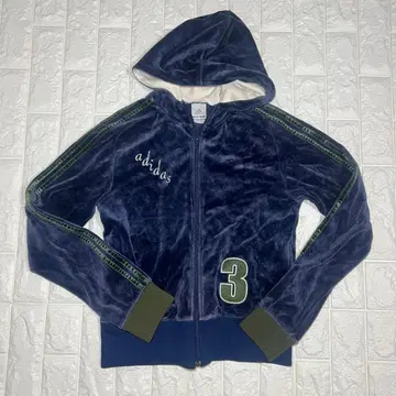 아디다스 벨로아 자수 후드티 L