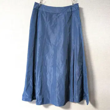 리플렉트 세탁 가능 서클 펀칭 플레어 스커트 L 블루 광택 밴딩