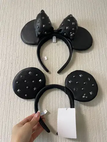 블랙 미키 & 미니 귀 머리띠