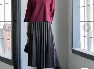 OPAQUE.CLIP 페이크 스웨이드 플리츠 스커트 S