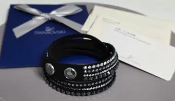[ 미사용 ] Swarovski 팔찌 블랙 점명 기재 구매 인증서