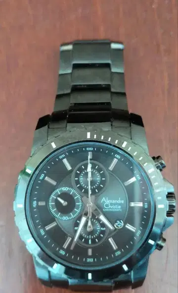 Alexandre Christie 블랙 손목시계 크로노그래프