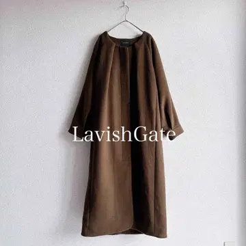 LavishGate 라비쉬게이트 턱 노카라 울 롱 코트