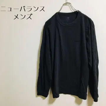 [뉴발란스] 남성용 XL 사이즈 심플 블랙 롱T 가슴 로고
