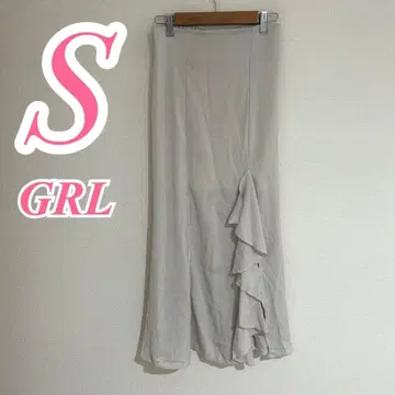 GRL 베이지 롱 타이트 스커트 S 사이즈 깔끔한 코디 오피스 캐주얼