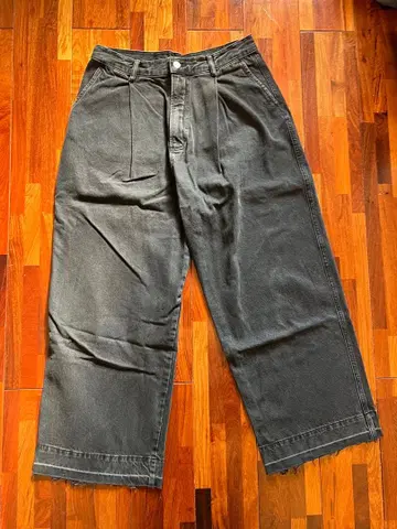 ZARA 블랙 데님 와이드 팬츠 XL 사이즈