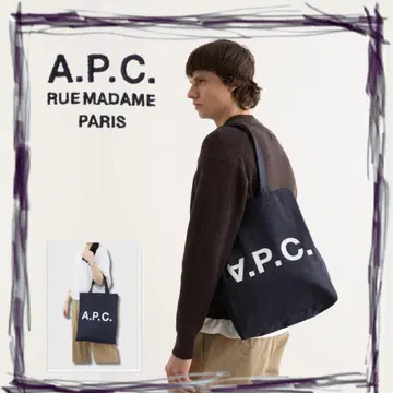 새상품 미사용 A.P.C. 로랑 인디고 네이비 데님 토트백