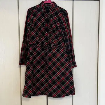 브룩스브라더스 긴소매 체크 원피스