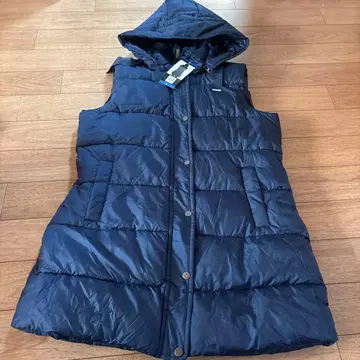 새상품 WEATHERPROOF 충전솜 네이비 롱 베스트