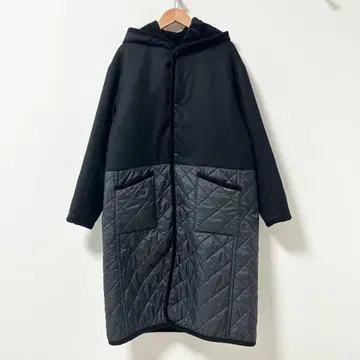 LAVENHAM 리버서블 보아 퀼팅 코트 블랙 36