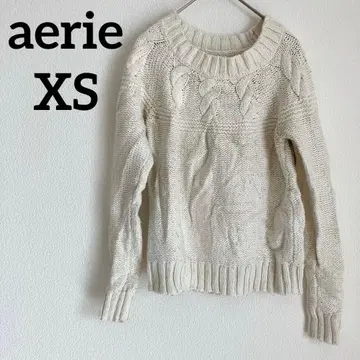 가격 인하 환영 aerie [ XS ] 아이보리 케이블 니트 스웨터