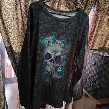 스컬 디자인 롱 T셔츠 5세트