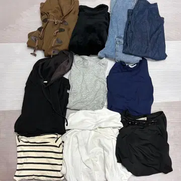 여성용 S 사이즈 묶음 판매 아우터 후드티 셔츠 팬츠 스커트