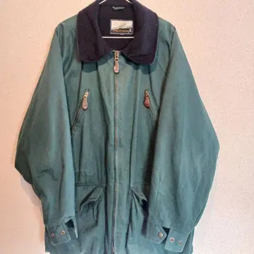 다크 그린 오버 사이즈 헌팅 모즈 코트 구제 의류 빈티지