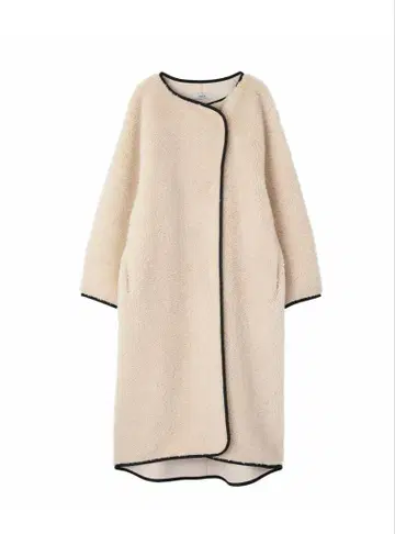 AKTE 아이보리 보아 롱 코트