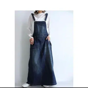 안티카 데님 원피스 점퍼 스커트