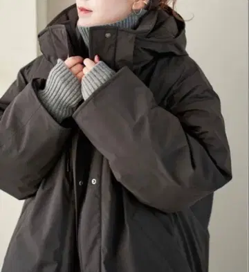 Spick & Span 2WAY 발수 다운 하프코트 블랙다운 38