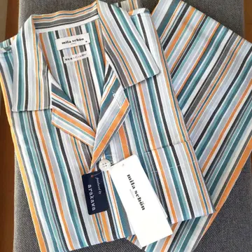 택 포함 새상품 미라 쇼운 남성용 파자마 M 스트라이프 아라카와