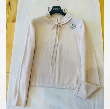 [새상품급] 르네 플리츠 옷깃 니트 핑크 34