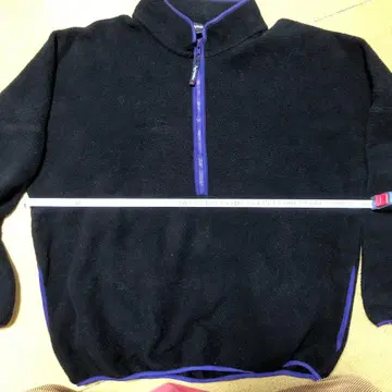 플리스 자켓 L 블랙 보라색 악센트