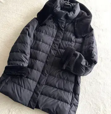 자유구 다운 자켓 코트 빅 사이즈 48 네이비 후드 부착