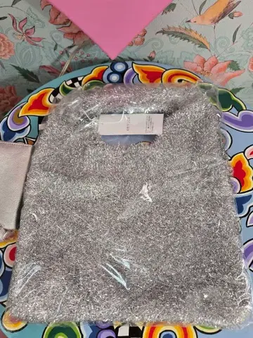 실버 라메 토트백과 동전 지갑 세트