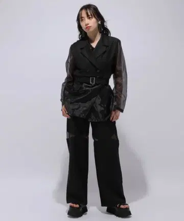 HARE 시어 절개 자켓 팬츠 셋업