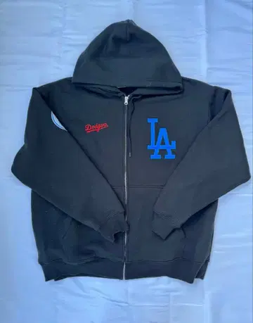 Dodgers LA 로고 블랙 후드티 다저스 구제 의류 L 사이즈