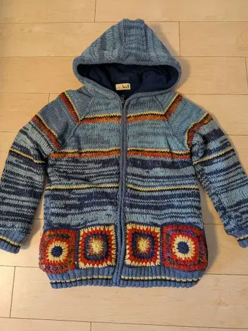 티티카카 후드 부착 카우친 니트 후드티