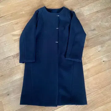 개럴개런트 네이비 노카라 롱 코트