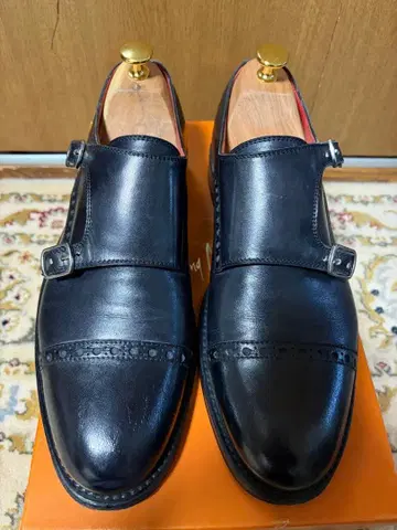 디 메라 블랙 더블 몽크 스트랩 비즈니스 슈즈