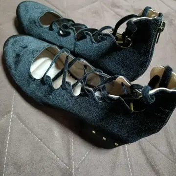 엑시즈팜 kawaii 레이스업 발레 펌프스 블랙 L 사이즈