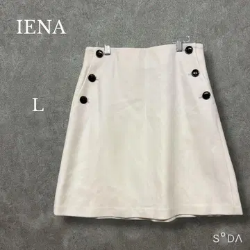 이에나 IENA [ L ] 울 100% 미니 스커트 버튼 디자인 아이보리