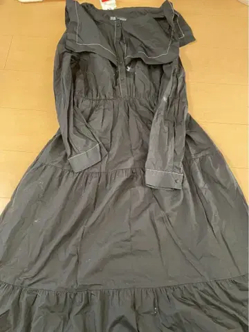 ZARA 블랙 긴팔 롱 원피스