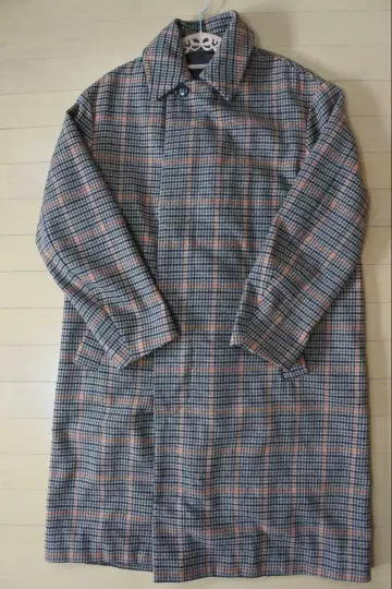 INHERIT 체크 무늬 롱 코트 M