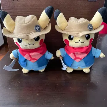 포켓몬 화석 박물관 피카츄 봉제 인형 약 20cm 2체 세트